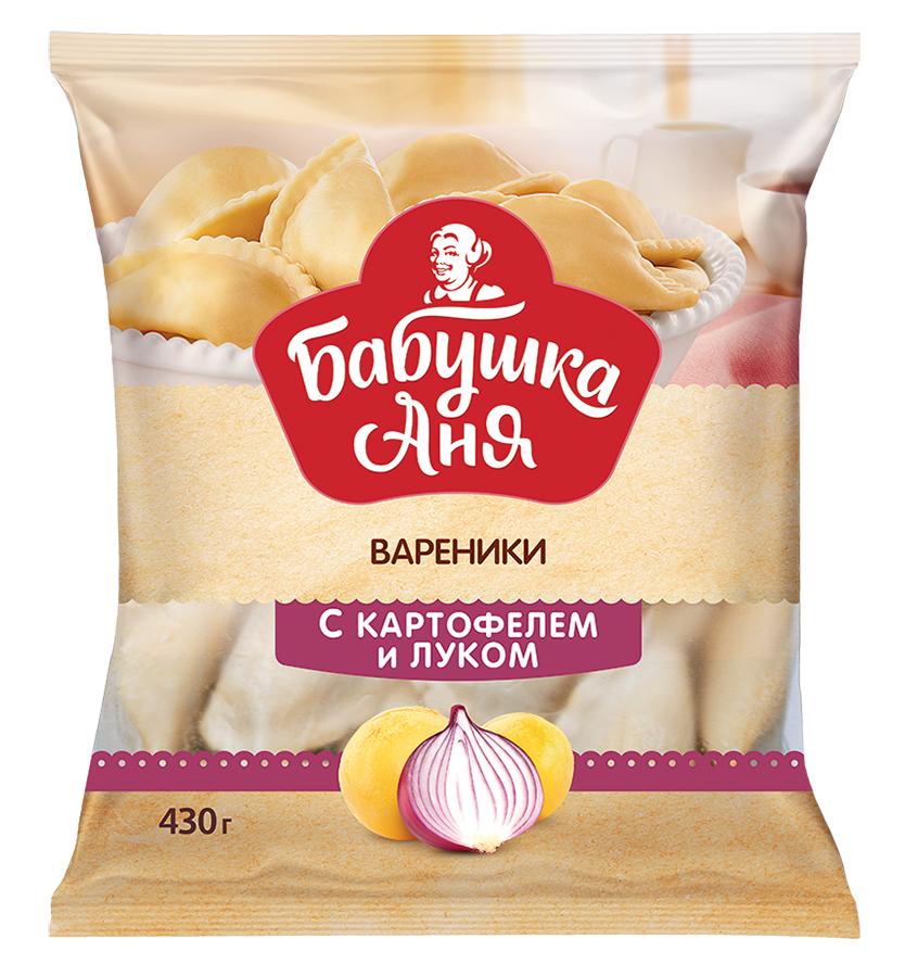 Бабушка Аня Вареники "Бабушка Аня" с картофелем и луком 430г | 10шт купить в интернет-магазине Санта&Кэш