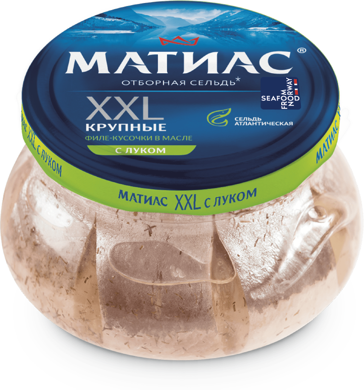 Матиас Филе-кусочки сельди "Матиас" "XXL отборный" с луком в масле 260г | 6шт купить в интернет-магазине Санта&Кэш