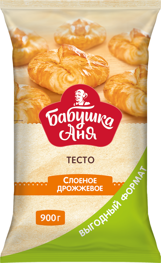 Бабушка Аня Тесто слоеное дрожжевое "Бабушка Аня" 900г купить в интернет-магазине Санта&Кэш