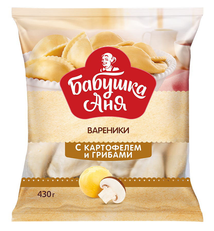 Бабушка Аня Вареники "Бабушка Аня" с картофелем и грибами 430г | 10шт купить в интернет-магазине Санта&Кэш