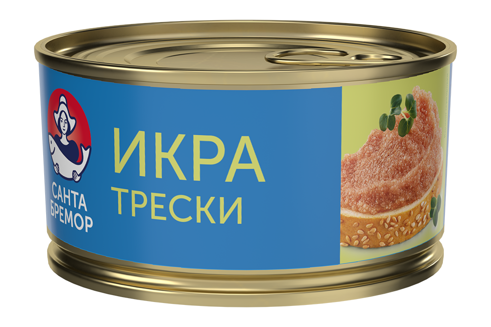 Санта Бремор Икра трески атлантической деликатесная "Люкс" 130г | 12шт купить в интернет-магазине Санта&Кэш
