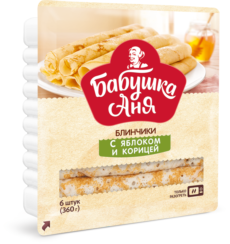 Бабушка Аня Блинчики с яблоком и корицей "Бабушка Аня" 360г | 12шт купить в интернет-магазине Санта&Кэш