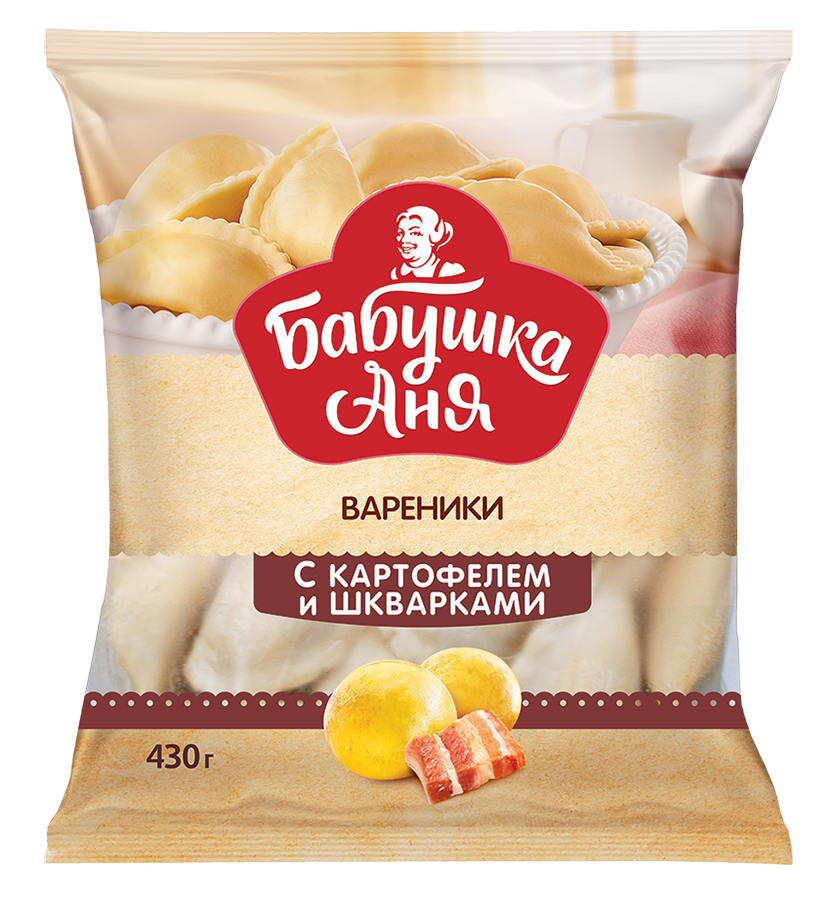 Бабушка Аня Вареники "Бабушка Аня" с картофелем и шкварками 430г | 10шт купить в интернет-магазине Санта&Кэш