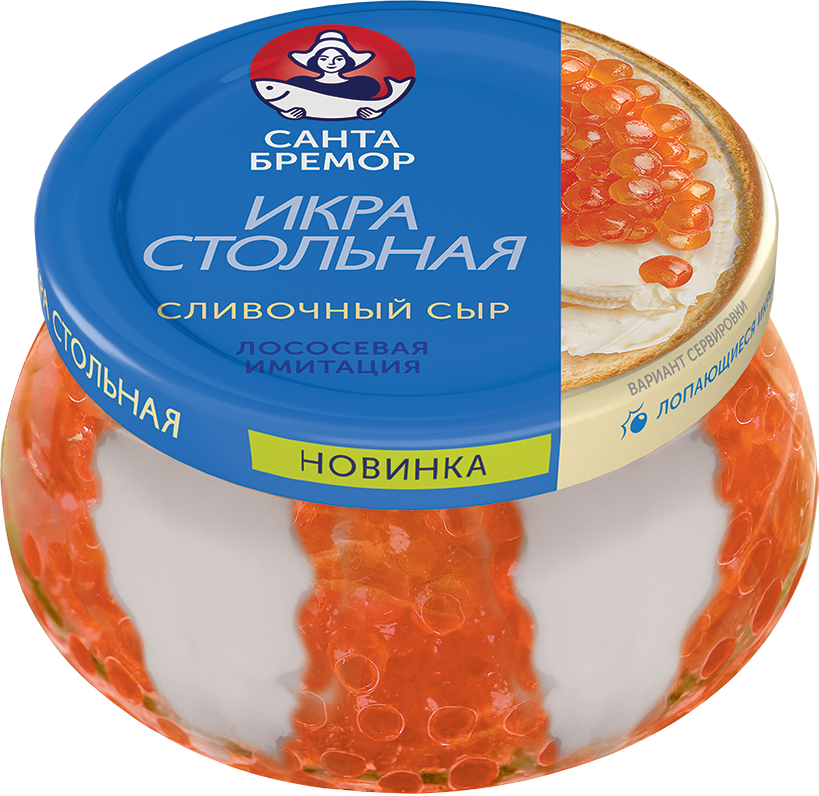 Санта Бремор Икра лососевая "Стольная" имитация с крем-соусом со сливочным сыром 220г | 6шт купить в интернет-магазине Санта&Кэш
