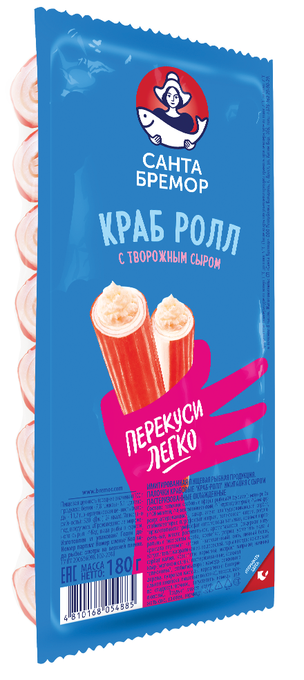 Санта Бремор "Краб-ролл" с сыром 180г | 15шт купить в интернет-магазине Санта&Кэш
