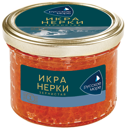 Русское Море Икра нерки зернистая соленая 1сорт  210г купить в интернет-магазине Санта&Кэш