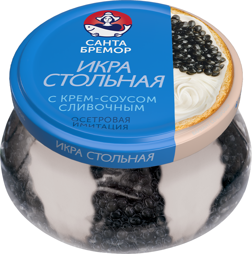Санта Бремор Икра осетровая "Стольная" имитация с крем-соусом сливочным 220г | 6шт купить в интернет-магазине Санта&Кэш
