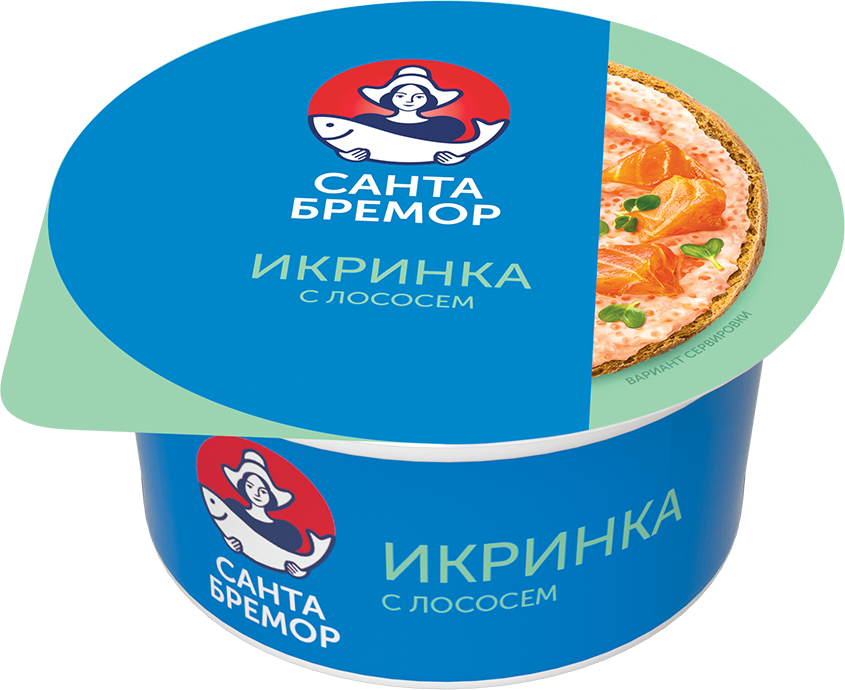Санта Бремор Паста с икрой мойвы и копченым лососем "Икринка" 150г | 12шт купить в интернет-магазине Санта&Кэш