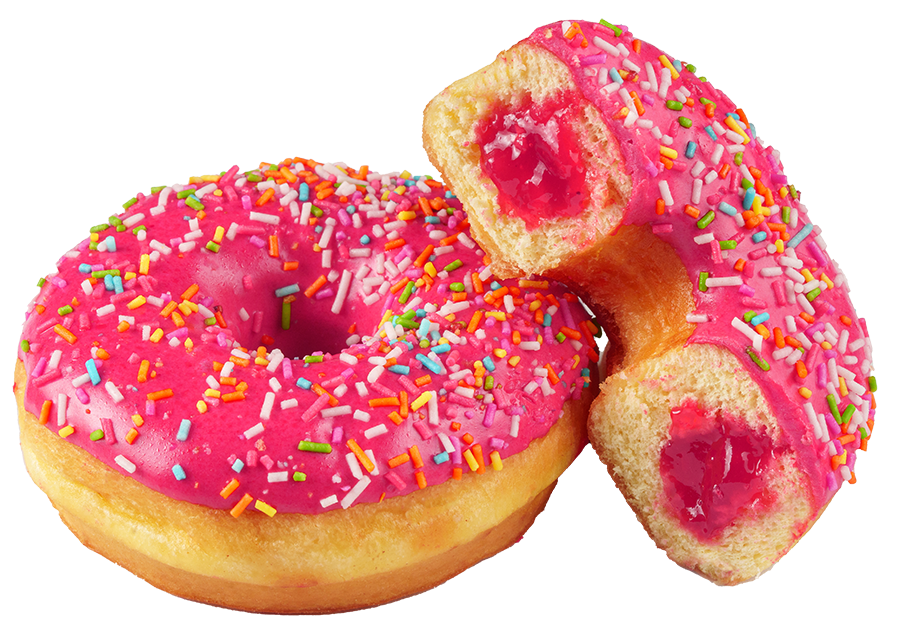  Пончик глазированный с начинкой со вкусом клубники 65г | 12шт купить в интернет-магазине Санта&Кэш