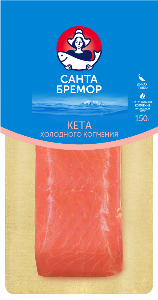 Санта Бремор Кета холодного копчения филе-кусок 150г купить в интернет-магазине Санта&Кэш