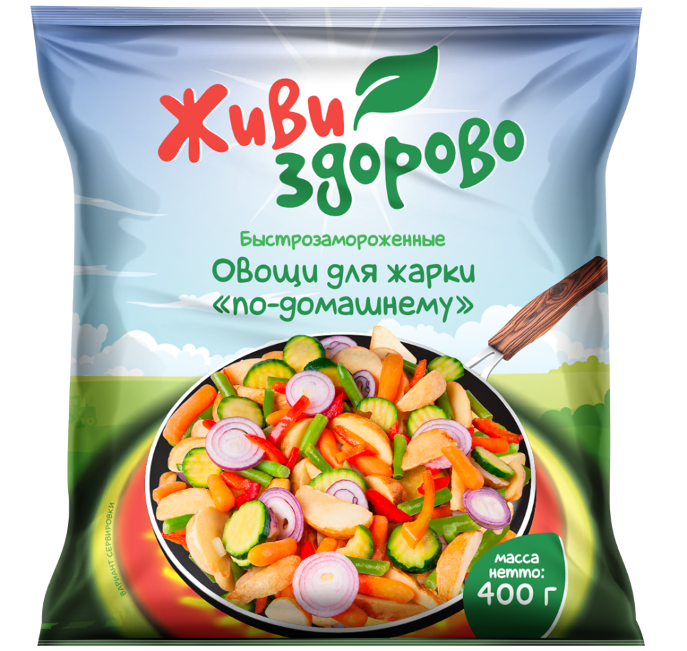 Живи Здорово Овощи для жарки по-домашнему 400г купить в интернет-магазине Санта&Кэш