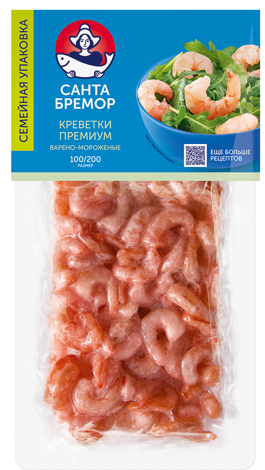 Санта Бремор Мясо креветки варено-мороженое "Премиум" 400г  купить в интернет-магазине Санта&Кэш