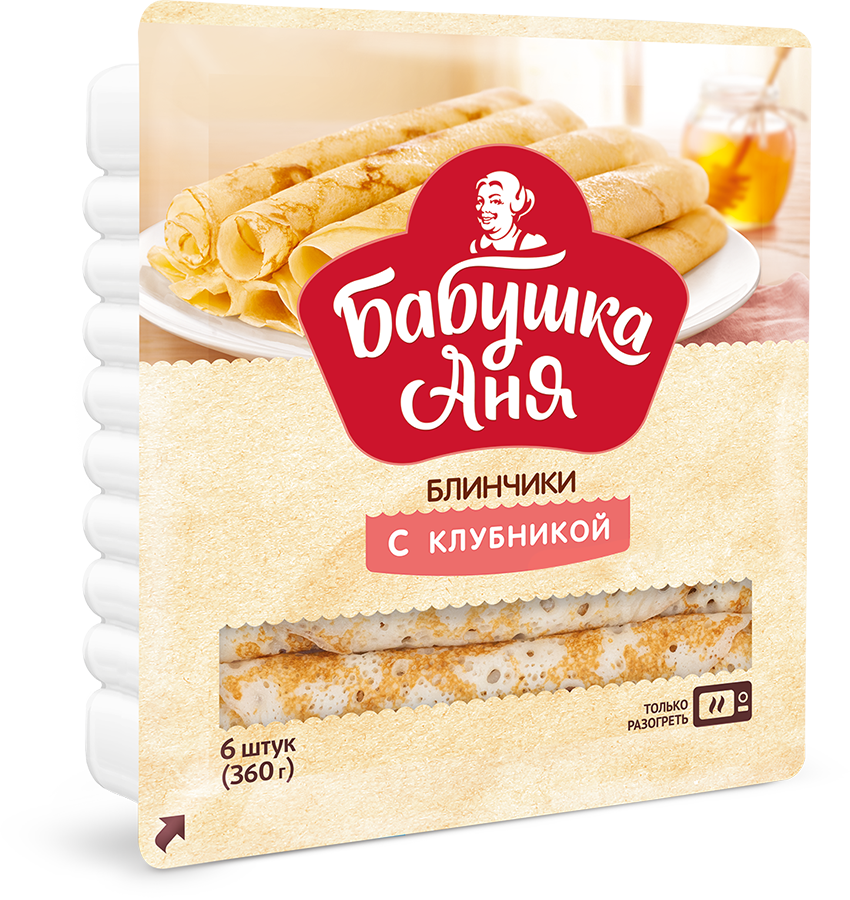 Бабушка Аня Блинчики  с клубникой "Бабушка Аня" 360г | 12шт купить в интернет-магазине Санта&Кэш
