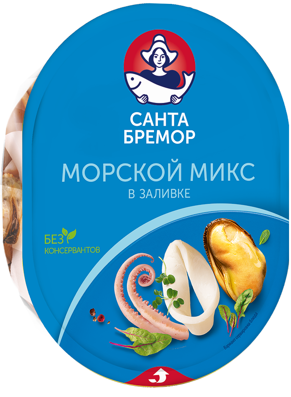 Санта Бремор Коктейль из морепродуктов в заливке "Морской микс" 180г | 8шт купить в интернет-магазине Санта&Кэш