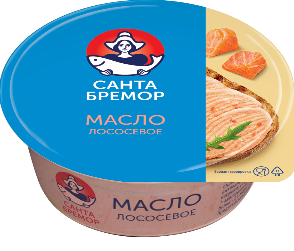 Санта Бремор Масло лососевое "Бутербродное" 100г | 12шт купить в интернет-магазине Санта&Кэш