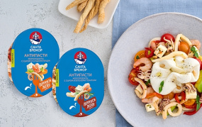 Новинка от «Санта Бремор» – коктейль из морепродуктов с творожным сыром «Антипасти»