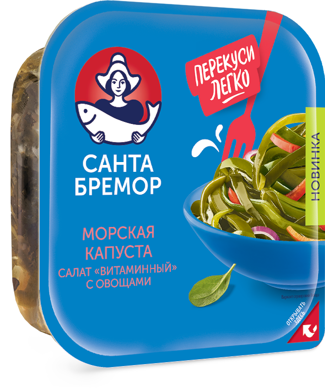 Санта Бремор Салат из капусты морской маринованной "Витаминный" с овощами 200г | 12шт купить в интернет-магазине Санта&Кэш