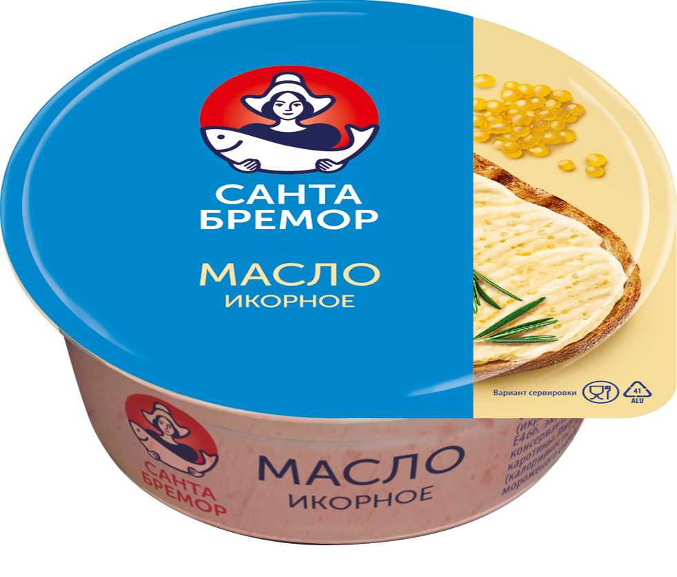 Санта Бремор Масло икорное "Бутербродное" 100г | 12шт купить в интернет-магазине Санта&Кэш