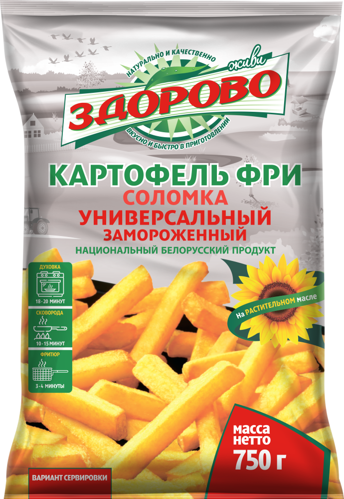 Живи Здорово Картофель фри соломка универсальный 750г купить в интернет-магазине Санта&Кэш