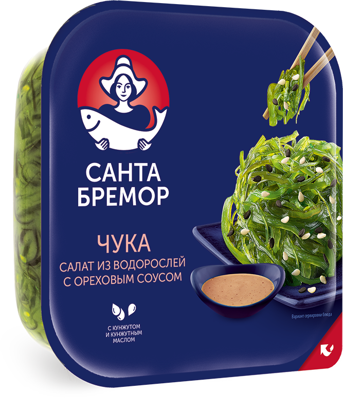 Санта Бремор Морские водоросл "Чука" с ореховым соусом 150г | 14шт купить в интернет-магазине Санта&Кэш