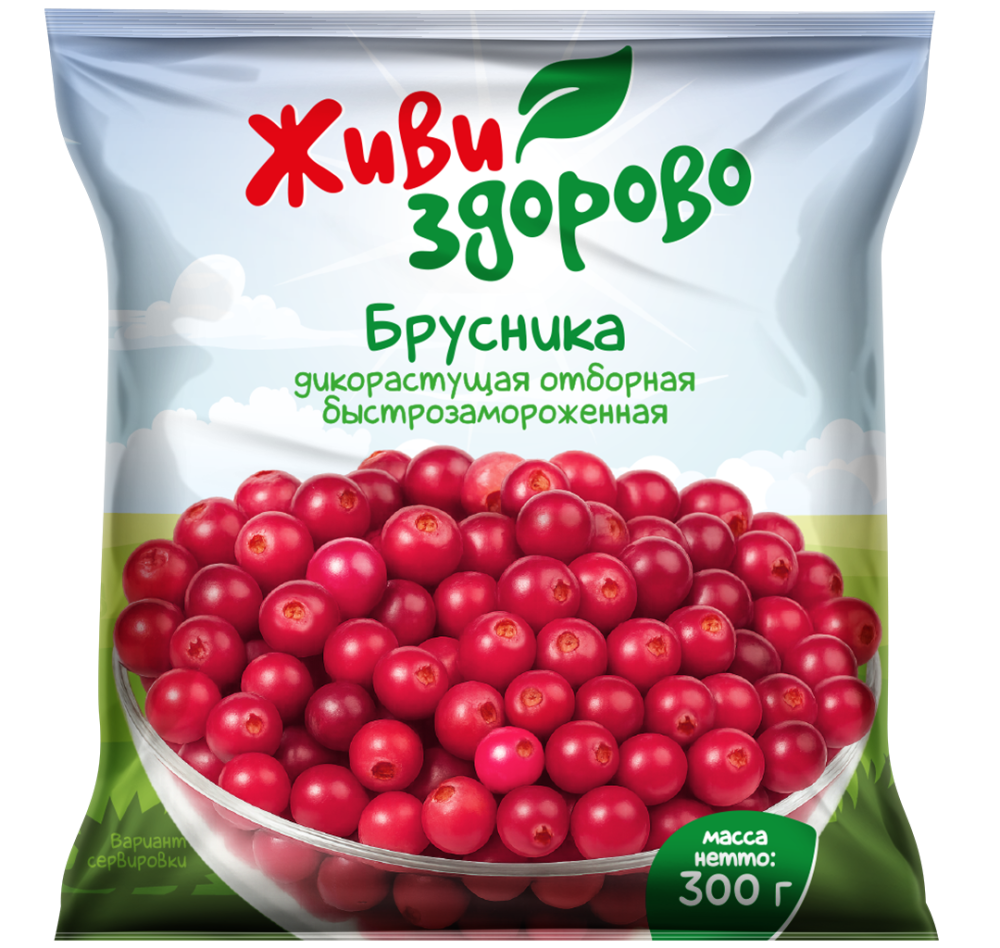 Живи Здорово Брусника  дикорастущая отборная 300г купить в интернет-магазине Санта&Кэш
