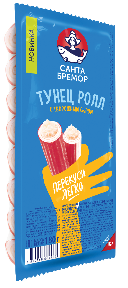 Санта Бремор "Тунец-ролл" с сыром 180г | 15шт купить в интернет-магазине Санта&Кэш