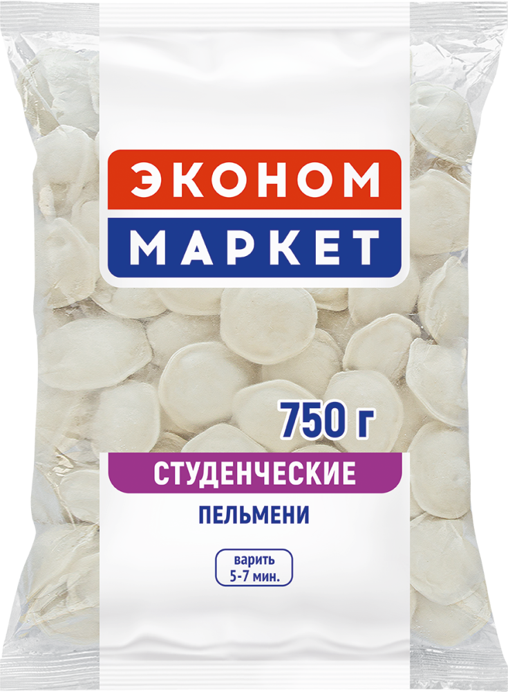 Эконом Маркет Пельмени из мяса птицы "Студенческие" замороженные 750г | 8шт купить в интернет-магазине Санта&Кэш