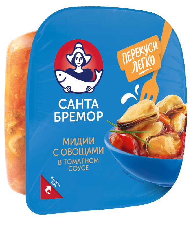 Санта Бремор Салат из мяса мидии с овощами 150г | 6шт купить в интернет-магазине Санта&Кэш