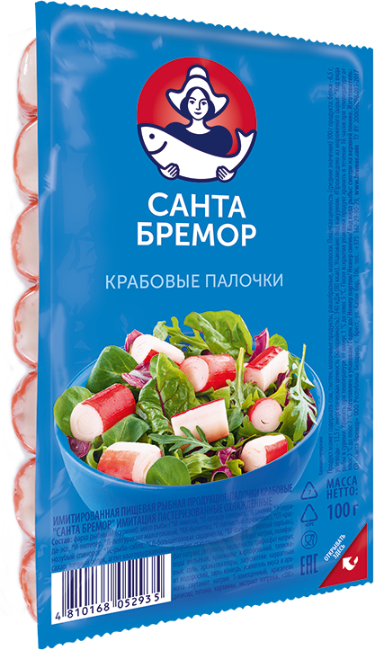 Санта Бремор Палочки крабовые "Санта Бремор" классические охлажденные имитация 100г | 30шт купить в интернет-магазине Санта&Кэш