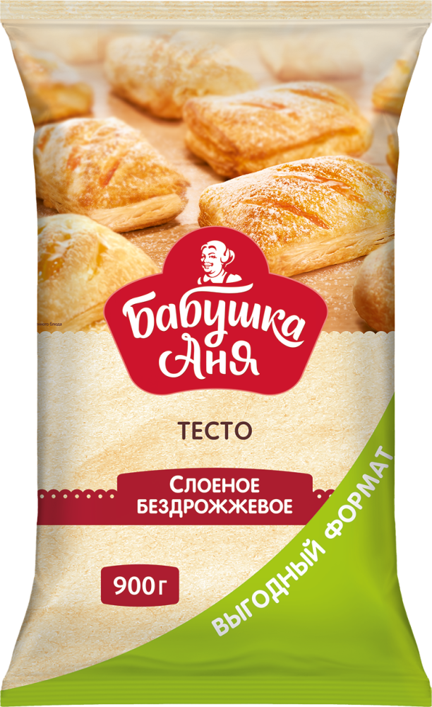 Бабушка Аня Тесто слоеное бездрожжевое "Бабушка Аня" 900г купить в интернет-магазине Санта&Кэш