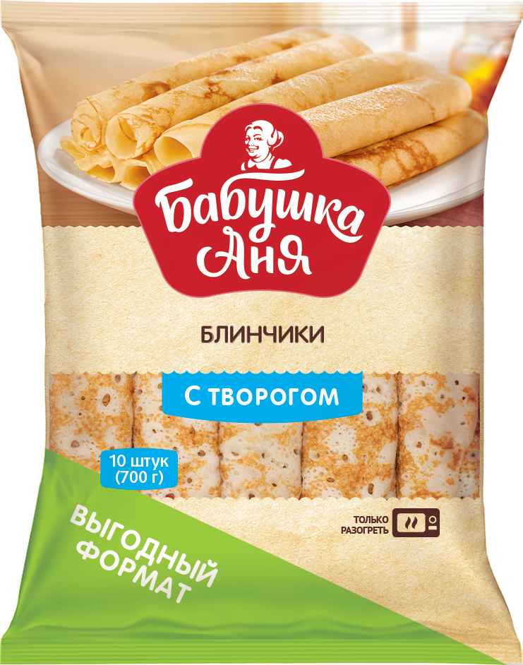 Бабушка Аня Блинчики с творогом "Бабушка Аня" 700г | 8шт купить в интернет-магазине Санта&Кэш