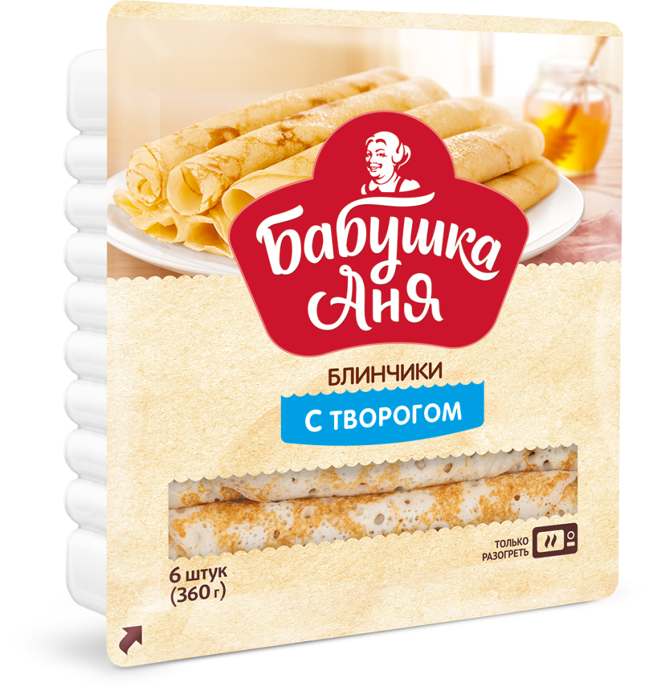 Бабушка Аня Блинчики с творогом "Бабушка Аня" 360г | 12шт купить в интернет-магазине Санта&Кэш