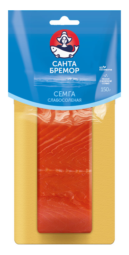 Санта Бремор Семга слабосоленая филе-кусок 150г купить в интернет-магазине Санта&Кэш