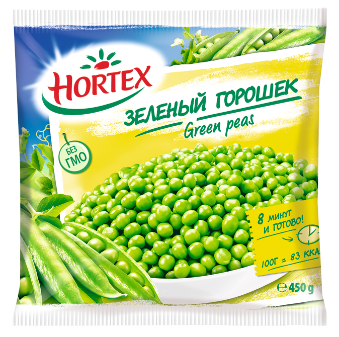 Hortex Горошек зеленый 400г купить в интернет-магазине Санта&Кэш